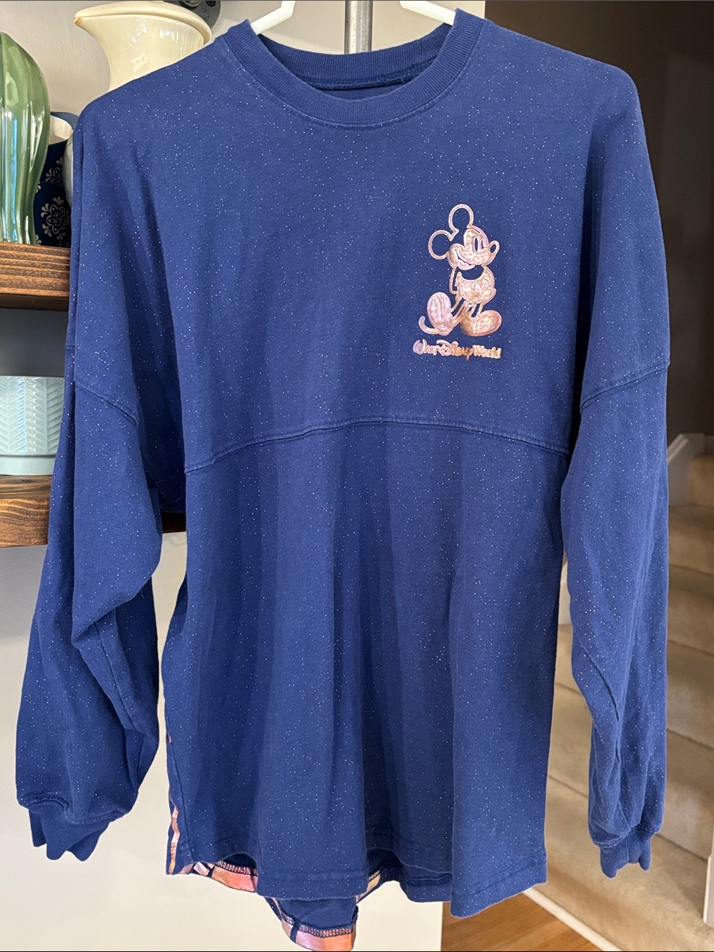 Disney Navy Long Sleeve Spirit Jersey with Pink Accents